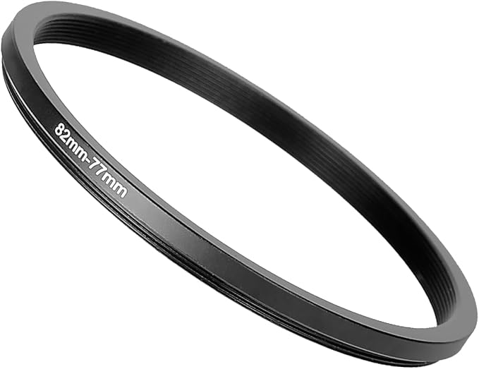Step Down Rings 82mm to 77mm Metal Lens Filter Adapter Ring for All Brands, UV, ND, CPL 82mm Lens to 77mm Filter Size Accessories