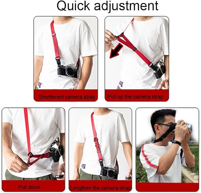 AOLLCCAE Camera Strap, Quick Adjustable Shoulder Sling Camera Neck Shoulder Strap for Leica Fuji Pentax Canon Micro Single and DSLR Camera Green