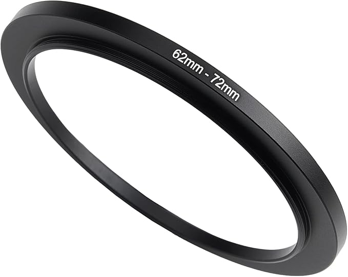 62mm to 72mm Step Up Ring Filter Adapter Applicable to All Brands of UV ND CPL Filter (62mm-72mm)
