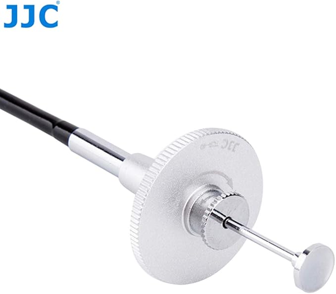 JJC TCR-40S Silver 40cm Threaded Cable Release, Mechanical Shutter Release Cable, Bulb-Lock Design for Long exposures