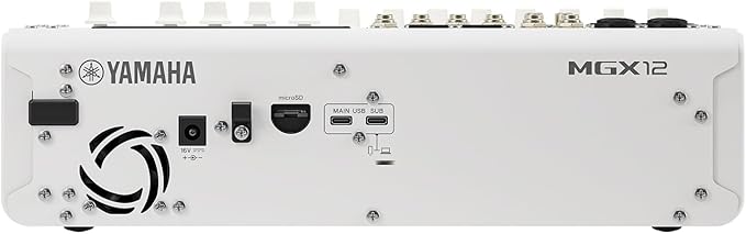 Yamaha MGX12V 18ch Digital Mixing Console, Dual USB-C Audio/Video Interface, Includes Cubase Al, WaveLab Cast LE, Basic FX Suite and Steinberg Plus Software Bundle, White MGX12V W