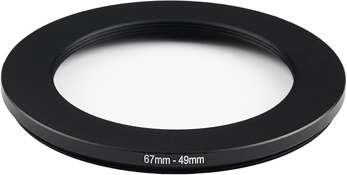 67mm to 49mm Step Up Ring Filter Adapter Applicable to All Brands of UV ND CPL Filter (67mm-49mm)