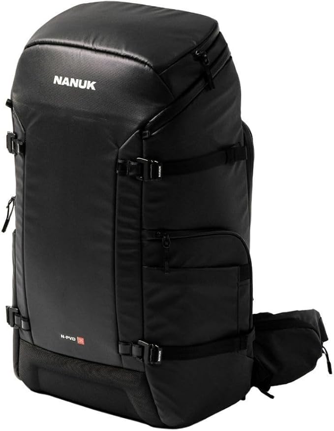 NANUK N-PVD 35L Camera Backpack – Water-Repellent with Rain Cover, Fits 2-3 Cameras, Drone, Tripod, 16" Laptop Compartment, Carry-On Approved – For Photographers, Travel & Hiking – Black