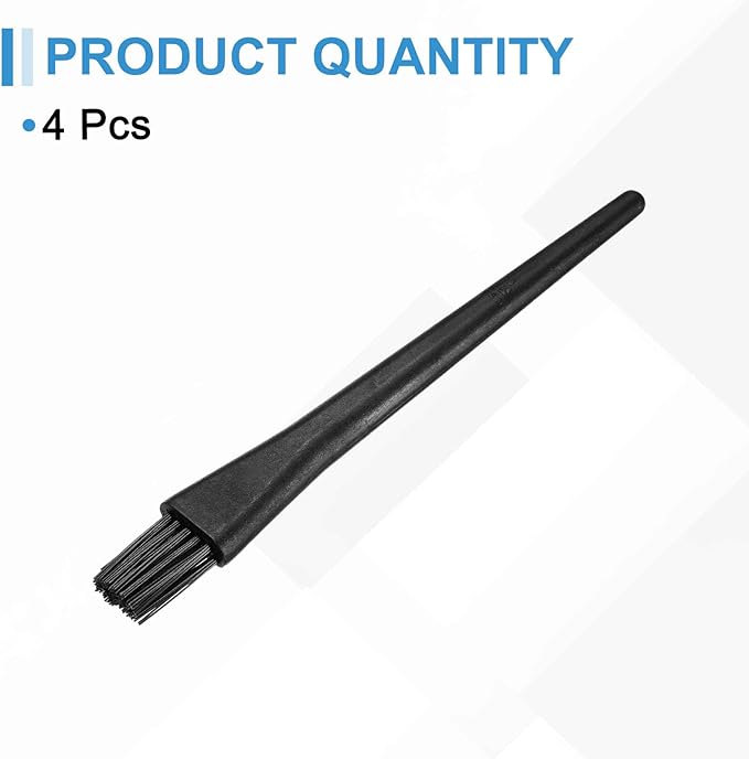 HARFINGTON 4pcs Antistatic Brush 20x15mm Portable PP Handle Nylon Anti Static Cleaning ESD Brushes for Electronics Computer Keyboard, Black