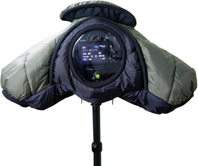 Cold-Proof Warm Cover for DSLR Camera, Camera Rain Coat Cover, Snow or Sound-Proof Sleeve Jacket, for DSLR Cameras with 24-70mm, 24-105mm, 15-85mm,18-135mm, 55-205mm, 70-200mm Etc,.