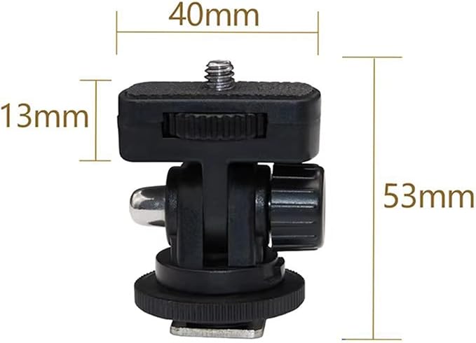 Maxmoral 2PCS Black Live Monitor Bracket Quick Release Universal 1/4 Inch Screw Hot Shoe Mount Flash Stand Cold Shoe Tilt 180 Degrees Adjustable Fill Light Video Shooting Tripod