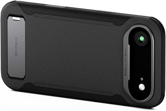 Tilta Khronos Lite Case Compatible with iPhone 17 Air - Black | Lightweight Protective Design | Integrated Kickstand | Magnetic Back Plate for Accessories | Reinforced Corners & Metal Lens Frame
