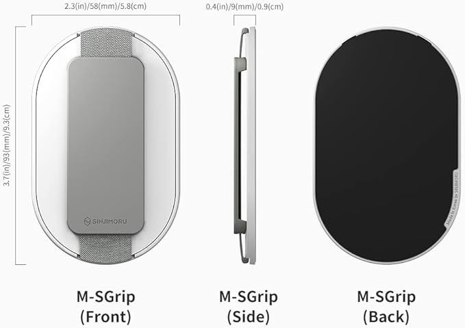 Sinjimoru for MagSafe Grip, Magnetic Phone Grip for MagSafe Stand, Strong Magnetic Phone Holder for iPhone 17 16 15 14 13. M-SGrip Light Grey