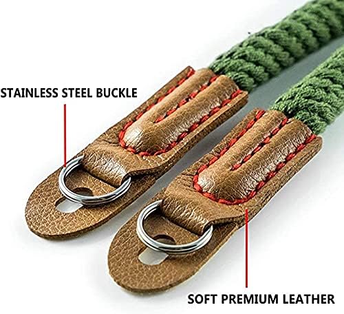 Camera Rope Strap 100cm Soft Cotton Camera Strap Vintage Neck Shoulder Belt Strap for Mirrorless and DSLR Camera. (Army Green)