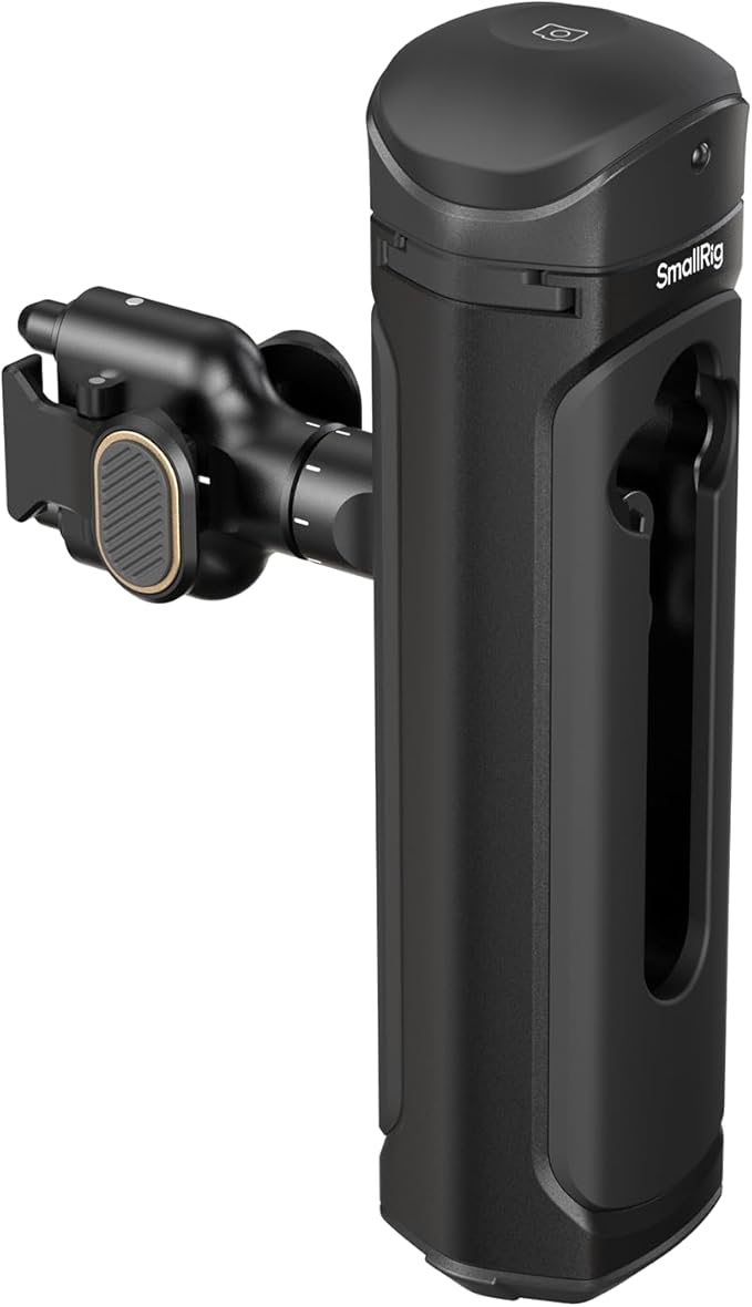 SMALLRIG Wireless Control Side Handle for SMALLRIG Quick Release Phone Cages, Aluminum Handle Grip with Infinite Rotation, Quick Release Adapter, Remote Control Module and Built-in Cold Shoe - 4402B
