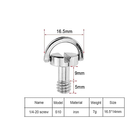 1/4 3/8 Camera Screw for Quick Release Plate 1/4 3/8 Inch D-Ring Screw Tripod Ballhead Mount Adapter Photography Accessories(S17 3PCS)