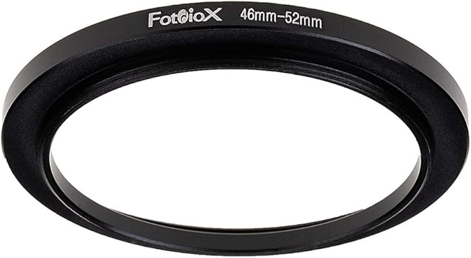 Fotodiox Metal Step Up Ring, Anodized Black Metal 46mm-52mm, 46-52 mm