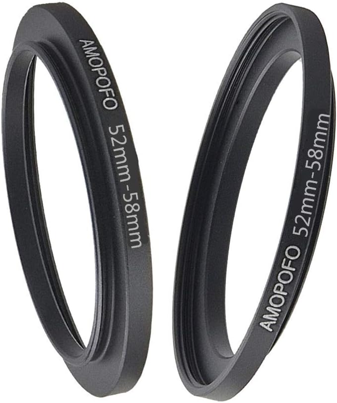 52mm to 58mm Camera Filter Ring/Adapter for 58mm UV, ND, CPL Filter, Metal Step-Up Ring