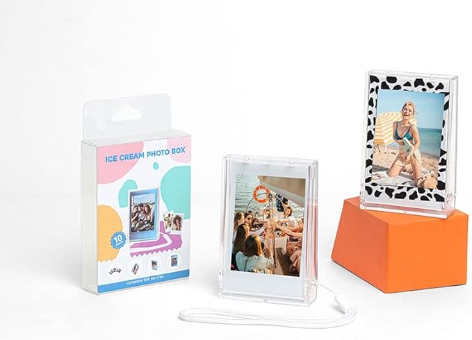 Orga'Neat Picture Holder Storage Case for Fujifilm Instax Mini 12/11/90/40/9/8/7/7+/EVO, Instant Camera Film Accessories 3 inch Photo Pouch, Travel Photo Holder Protective Case w/Wrist Lanyard -2 Set