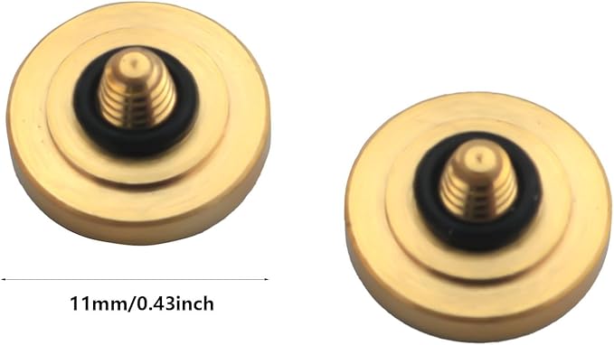 2PCS Gold Concave Camera Shutter Buttons 0.43 inch Diameter Gold Pure Copper Plated Buttons for Mechanical Shutter Release Cable Connection to Camera