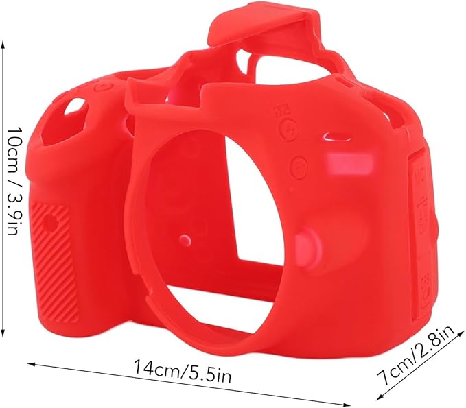 Cuifati Silicone Camera Case for D3100, Rubber Housing Protective Cover Anti Shock Anti Slip DSLR Skin Cover, Full Body Detachable Cage (Red)