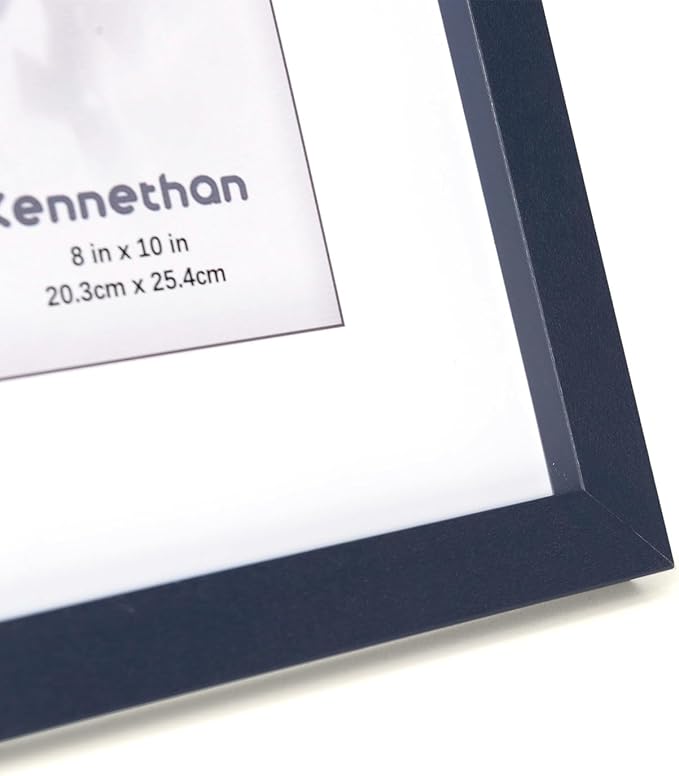 kennethan Navy Blue 8x10 Picture Frame 1 Pcs in 1 set Frame can Display 5x7 Picture with Mat or 8x10 Without Mat on the Wall or Table