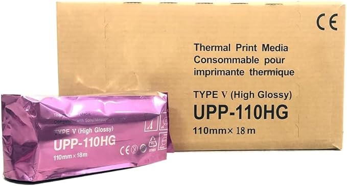 Chimloon UPP110HG High Gloss Video Ultrasound Printer Paper Type V Black and White Thermal Film Compatible for Sony UPP-110HG 110mm x 18m (10 Rolls)