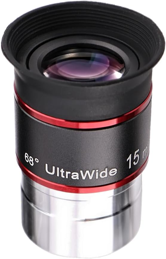 Starboosa 15mm 68° Ultra Wide-Angle Telescope Eyepiece with Polarizing Filter – Upgraded 1.25" HD Eyepiece & Glare-Reducing Filter Set – Fully Multi-Coated Optics for Crisp Lunar & Planetary Viewing