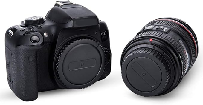 2 Pack EF EF-S Mount Body Cap Cover & Rear Lens Cap for Canon EOS 60D 70D 77D 80D 90D 2000D 4000D 5D Mark III IV 6D 7D Mark II 1DX Rebel T6 T7 T5 T1i T2i T3i T4i T5i T6i T6s T7i T8i SL1 SL2 SL3 & More