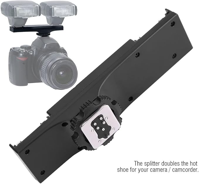 Hot Shoe Flash Bracket Splitter for I-TTL, Hot Shoe Splitter for SLR Camera Camcorder