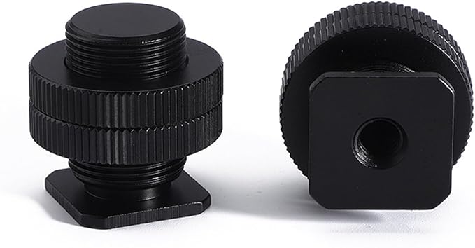Camera Tripod Adapter Mount Kit 1/4 to 1/4 Screws, 1/4 to 3/8 Converter Thread Screw, Hot Shoe Male or Female Screw Set for Tripod Monopod Flash Plate Mount(2pcs 5/8 Mic. Screw)