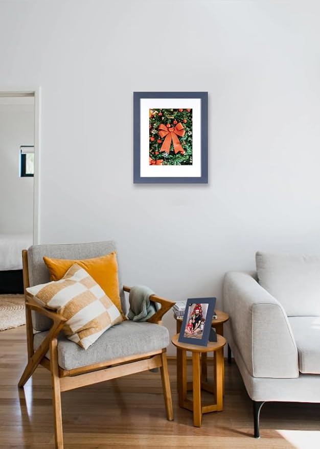 kennethan 2 Pcs Navy Blue Picture Frame Set - 8x10 Frame, Display 5x7 or 8x10 Picture with or Without Mat on the Wall