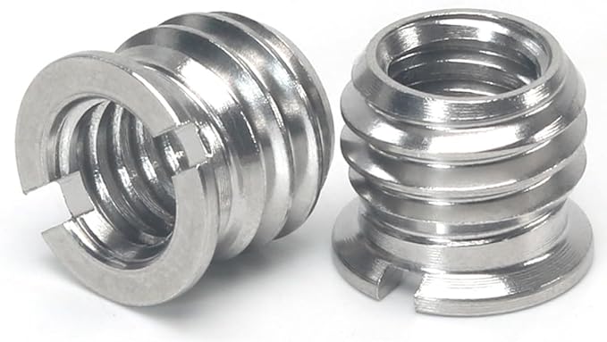 Stainless Steel 1/4"-20 Female to 3/8"-16 Male Convert Screw Adapter 2 Pieces 8mm Height