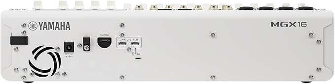 Yamaha MGX16 22ch Digital Mixing Console, Dual USB-C Audio Interface, Includes Cubase Al, WaveLab Cast LE, Basic FX Suite and Steinberg Plus Software Bundle, White MGX16 W