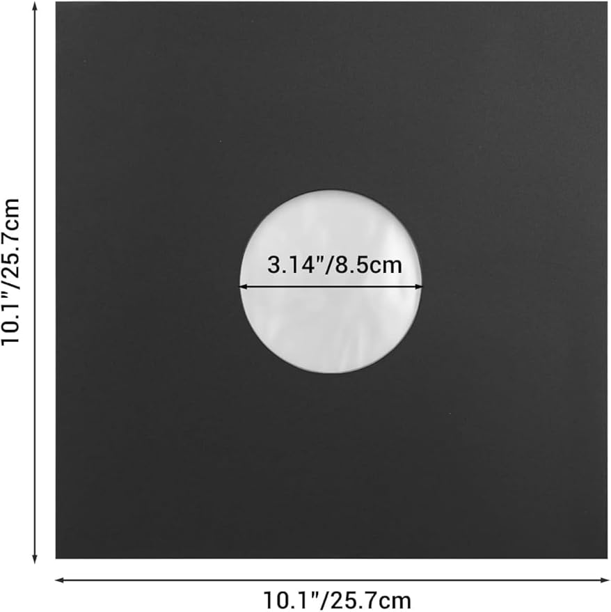 70 PCS 12in Black Paper & Poly Lined Record Inner Sleeves for LP Vinyl Records, 110gsm Paper 33 RPM Record Sleeves, Anti Static Record Storage Album Covers LP Vinyl Jacket Covers