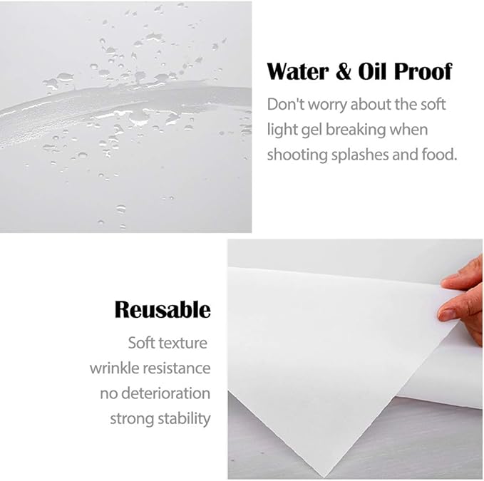 Diffusion Film Filter Sheet 6 Packs Kit 15.7x19.6inches/ 40x50cm Lighting Gel Diffuser Roll Photography Video for Led Flash Strobe Light