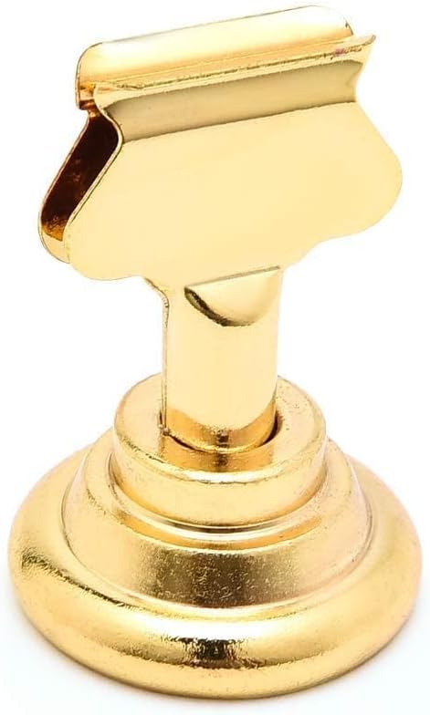 Urban Deco 24 Pieces Table Card Holder Place Card Holders 1.7 inches Gold Steel Card Holders for Photos, Food Signs, Memo Notes, Weddings, Restaurants, Birthday(Gold 24PK)