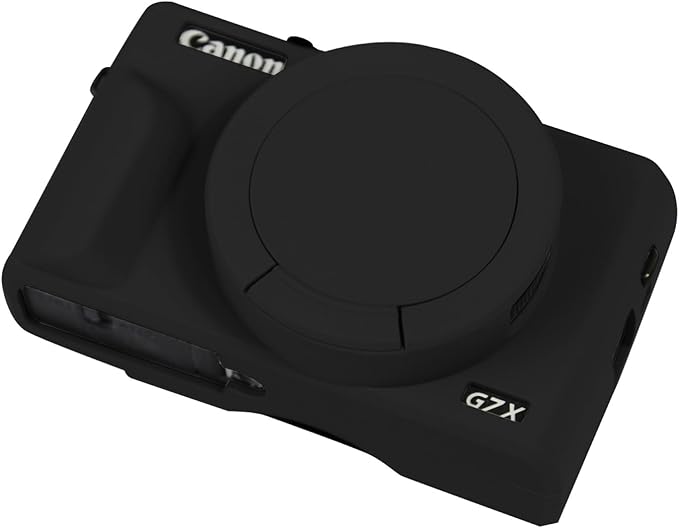 Easy Hood Case for Canon Powershot G7 X Mark III Digital Camera, Soft Silicone Protective Cover with Button Marker Removable Lens Cover for Canon Powershot G7X Mark III DSLR Camera Black