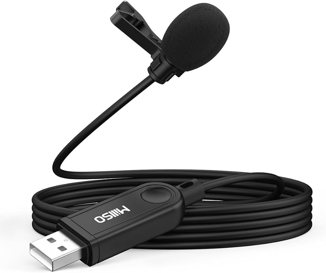 MillSO USB PC Microphone Plug & Play Omnidirectional External Lavalier Mini USB Microphone for Computer, Laptop, YouTube, Meeting, Recording, Podcasting, Gaming - 2M/6.5FT