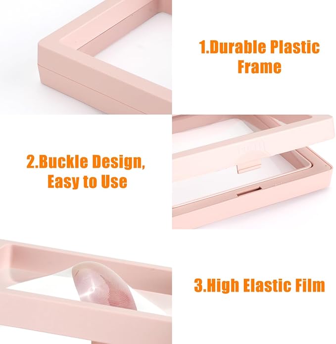12PCS 3D Floating Frame Case with Stands, Challenge Coin Display Stand Holder, Gift Packing Frame Showcase for Earrings, Jewelry, Medallions, Specimens, 3.54x3.54 Inch (6 Color)