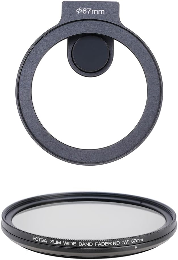 67mm Phone Filter Mount Threaded Lens Clip with Cold Shoe, Locking Knob, 15mm Opening Phone Lens Adapter Compatible with Smartphone (67mm)