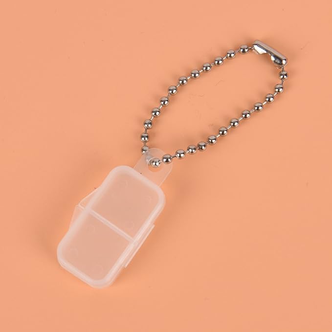 （2pcs/lot） Hearing Aid Battery Caddy - Plastic Button Cell Holder Storage Case with Key Chain