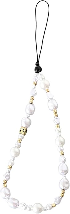 Beaded Phone Charm Lanyard Strap Girly Style Fixed Beads Pearl Lanyards