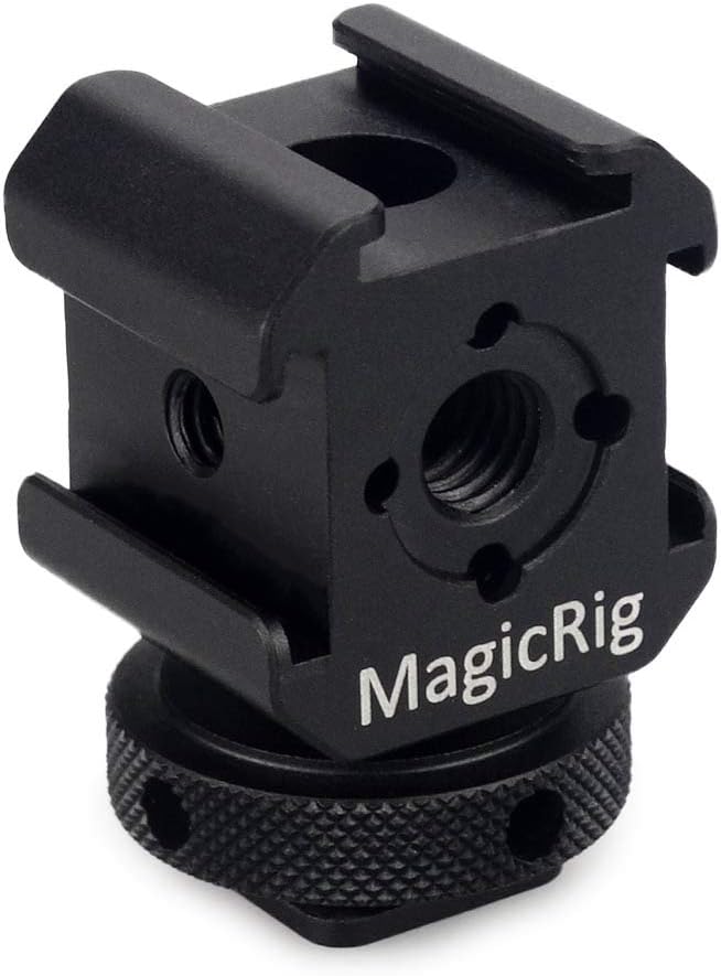3-Side Cold Shoe Mount Adapter Camera Hot Shoe Bracket for Flash Light, LED Video Light, Microphone, Monitor Mount