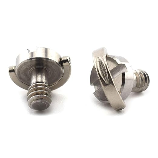 1/4"-20 D-Ring Camera Fixing Screw, SDTC Tech 2 Pack D Shaft Quick Release Plate Mounting Screws 10mm Length for Camera Tripod/Monopod (Stainless Steel)