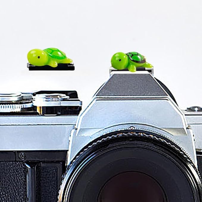 Camera Hot Shoe Cover, Cute Hot Shoe Cap, Hot Shoe Protector Compatible with Sony Fujifilm Fuji Canon Nikon Pentax Leical Panasonic (2pcs Tortoise)