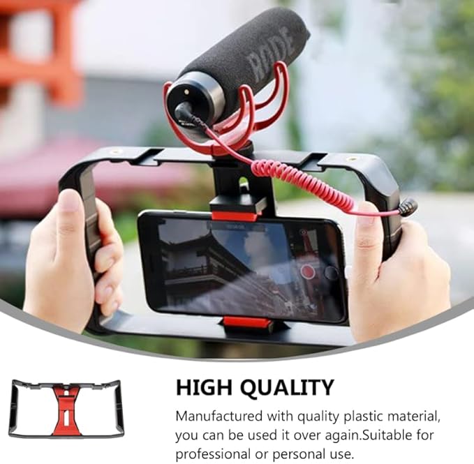 ARTIBETTER Mobile Phone Frame Handheld Camera Holder Smartphone Video Rig with Cold Shoe Mounts for Live Streaming Filmmaking and Smooth Recording
