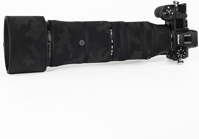CHASING BIRDS Lens Camouflage Waterproof Coat for Nikon Z 180-600mm f/5.6-6.3 VR Rainproof Lens Protective Cover Version IV (Shadow Black)
