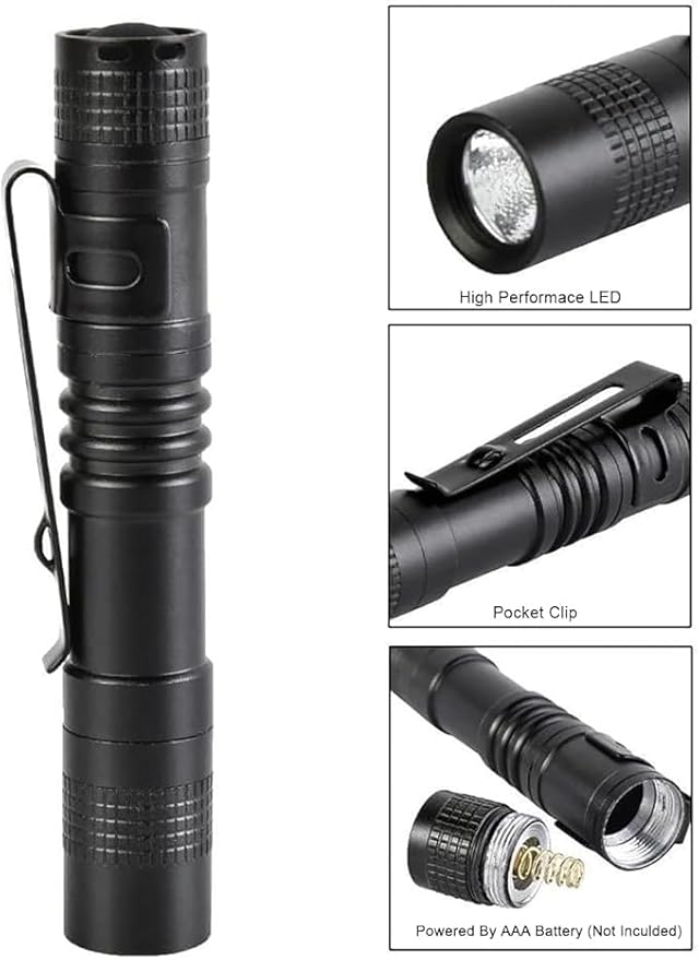 3 Packs LED Pocket Pen Flashlight, Mini Small Pen Lights Pocket Flashlight with Clip, Waterproof LED Handheld Pen Flashlights for Outdoor/Camping/Work