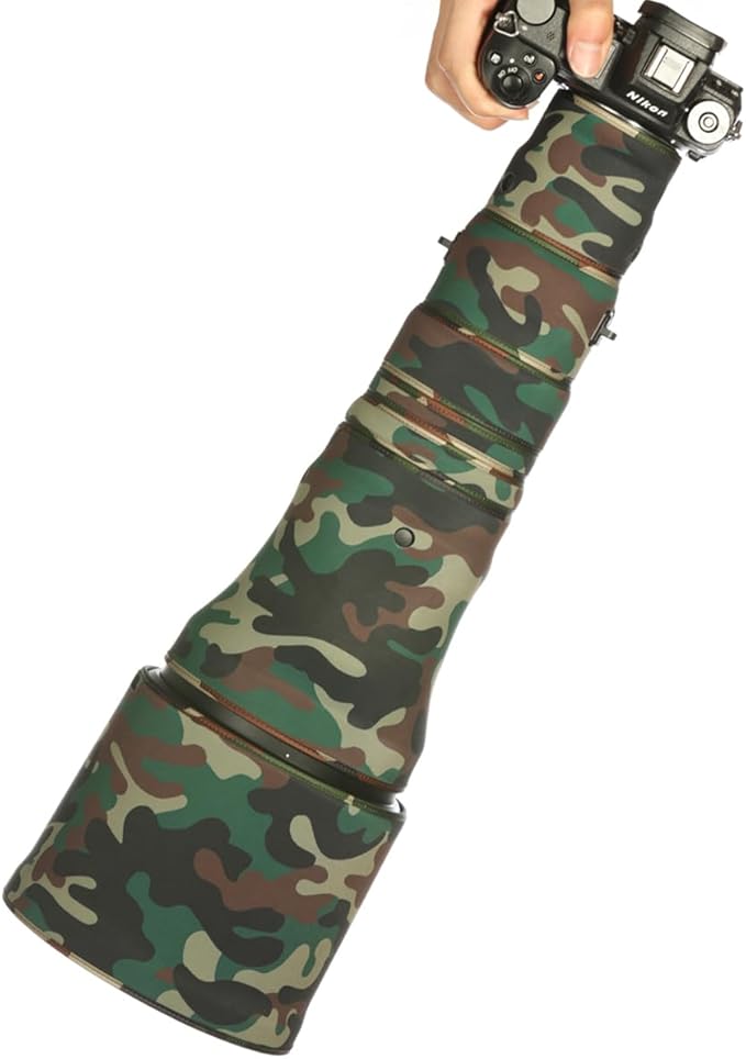 CHASING BIRDS Lens Camouflage Waterproof Coat for Nikon Z 800mm f/6.3 VR S Rainproof Lens Protective Cover Version IV (Military Green Camouflage, with 1.4X TC)