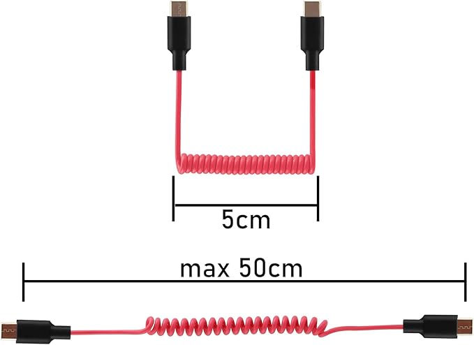 Mic Adapter for Rode Wireless GO 2 ME Pro Micro USB C to USB C Microphone Cable, for Hollyland Lark M1 / M2 / MAX / 150 / M1 / MAX Duo DAC Coiled Cable for PC Computer Android iPhone 15 16
