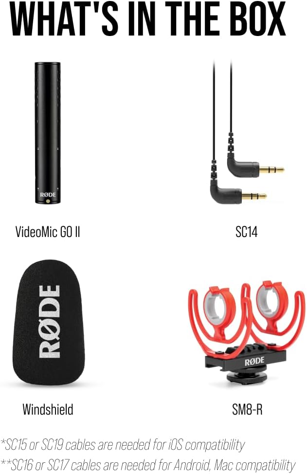 Rode VideoMic GO II Camera-Mount Lightweight Directional Microphone (2nd Gen)