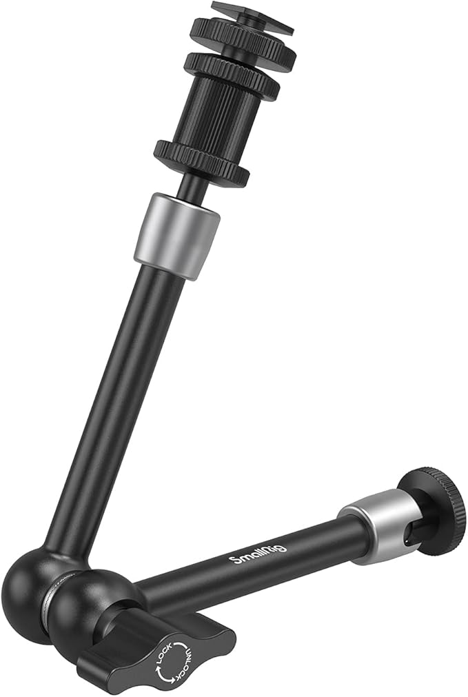 SMALLRIG Articulating Rosette Arm Max 11'' Long with Cold Shoe Mount & Standard 1/4"-20 Threaded Screw Adapter - 1498