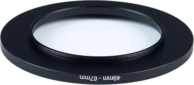 49mm to 67mm Step-Up Ring Filter Adapter for All Brands UV ND CPL Metal Ring Step-Up Rings Adapter Filter (49mm-67mm)