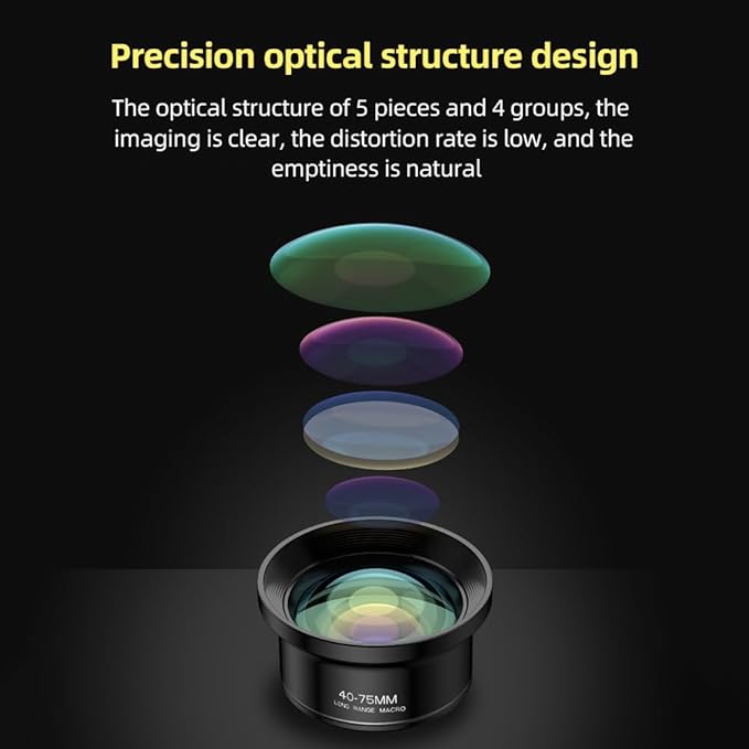 Andoer Mobile Phone Lens Macro Lens Photography Accessories for Smartphone 4K Ultra High Definition with Phone Clip Compatible with Android Smartphones iPhone 15/14/13/12 Max/Xr/X/8